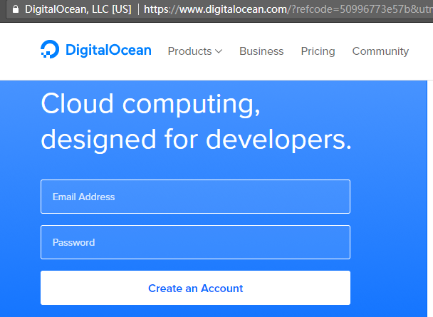 digitalocean注册首页