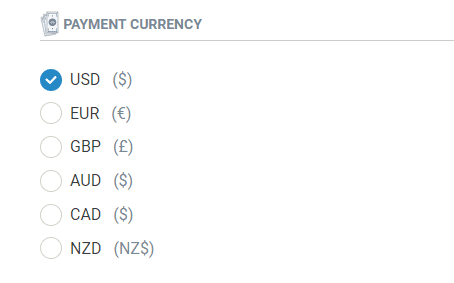 选择支付货币类型