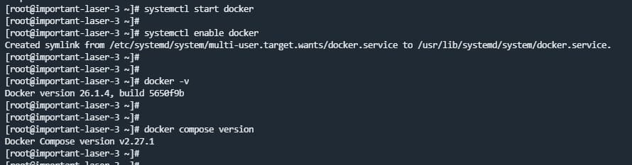 启动docker、查看docker版本、查看Docker Compose 版本版本